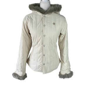 Ariat faux fur trim hooded jacket, ladies large